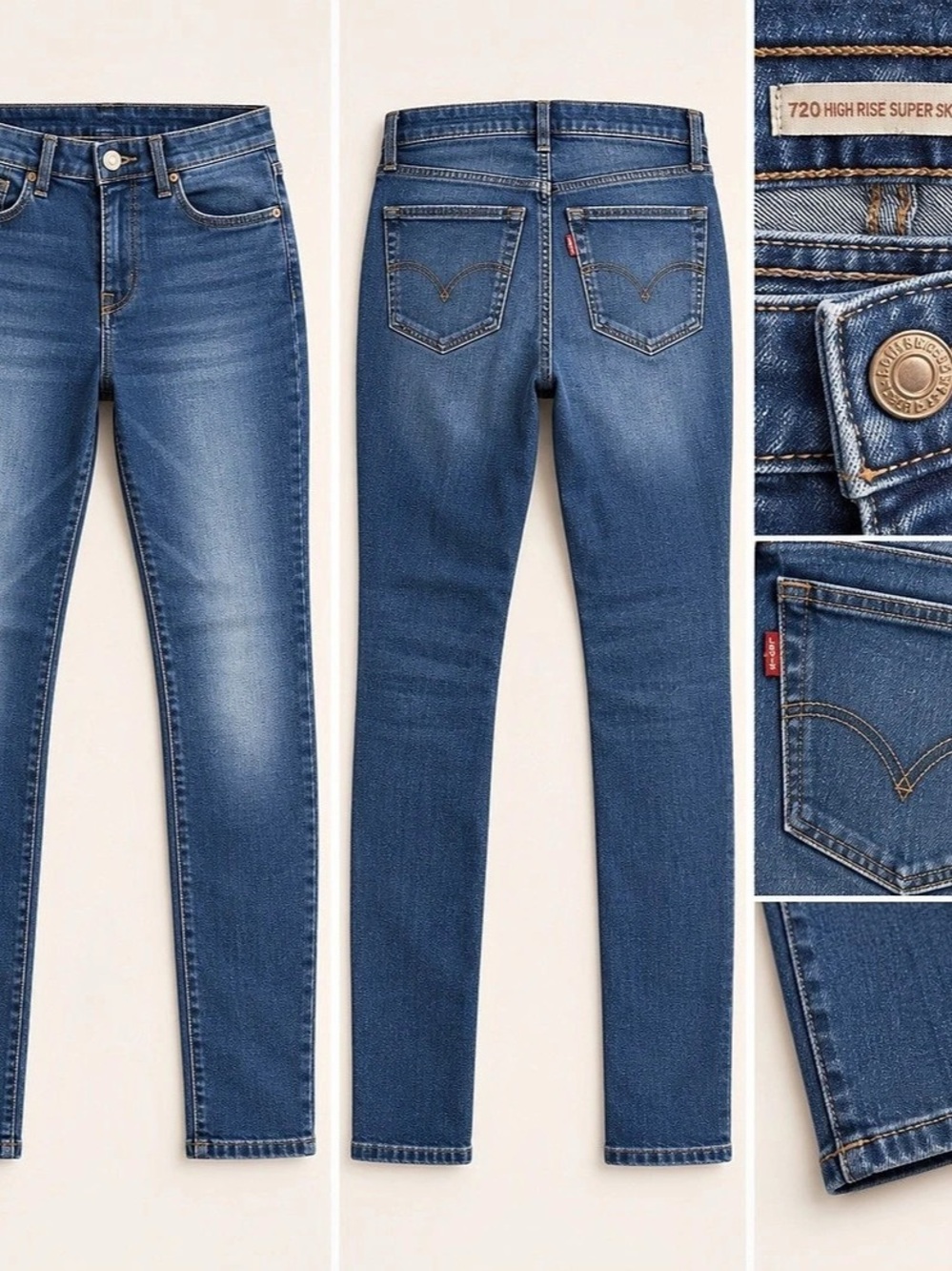 Levi's 720 High Rise Super Skinny Blue Waist 32